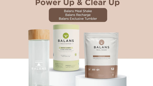 Balans Daily Meal & Cleanse Package | Bundling Fiber Drink & Meal Shake Susu Protein Tinggi Kalsium Free Tumbler